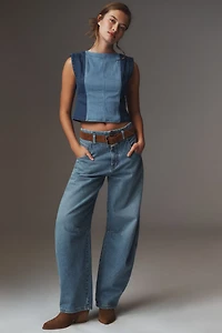 Pilcro Sleeveless Two-Tone Denim Tank Top