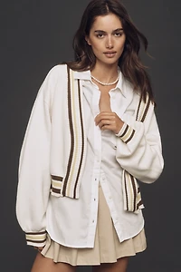 Maeve Short Waffle Cardigan Sweater
