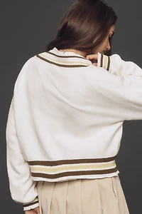 Maeve Short Waffle Cardigan Sweater