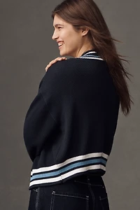 Maeve Short Waffle Cardigan Sweater