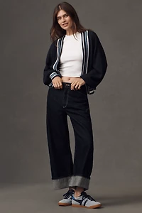 Maeve Short Waffle Cardigan Sweater