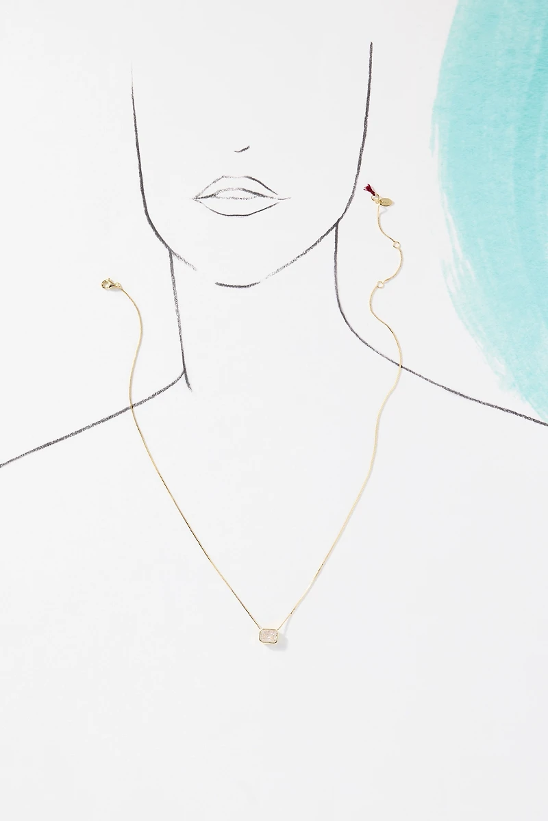 Shashi Emerald Baguette Necklace