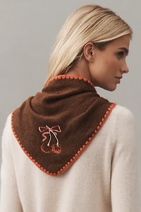 By Anthropologie Icon Embroidered Triangle Wrap Scarf