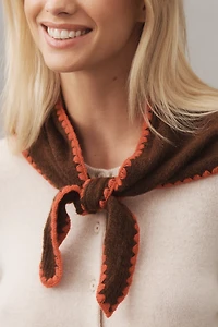 By Anthropologie Icon Embroidered Triangle Wrap Scarf