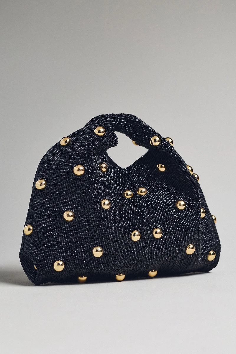 Studded Beaded Satchel Bag