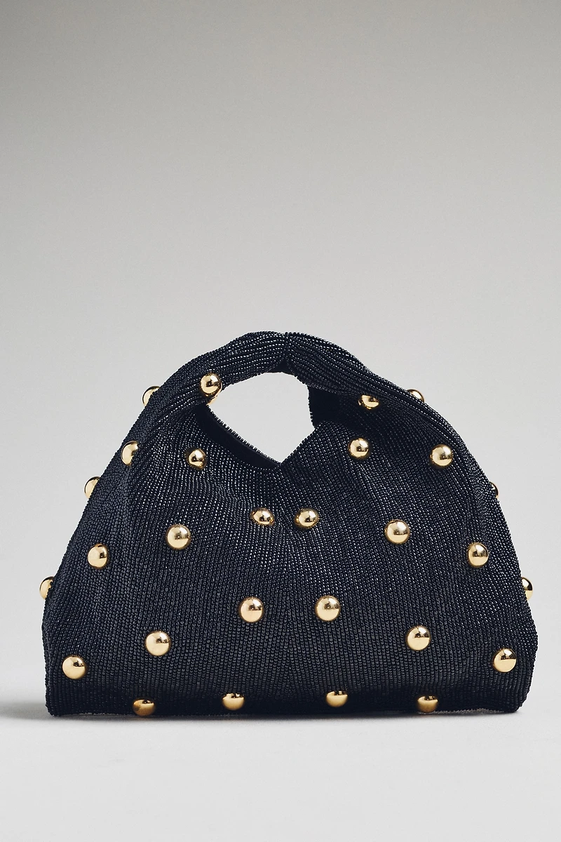Studded Beaded Satchel Bag