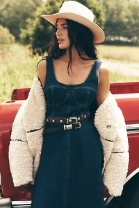 By Anthropologie Studded Western Belt