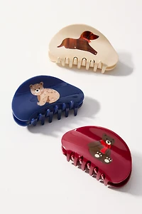 Assorted Icon Hair Claw Clips, Set of 3