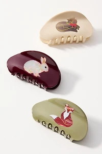 Assorted Icon Hair Claw Clips, Set of 3