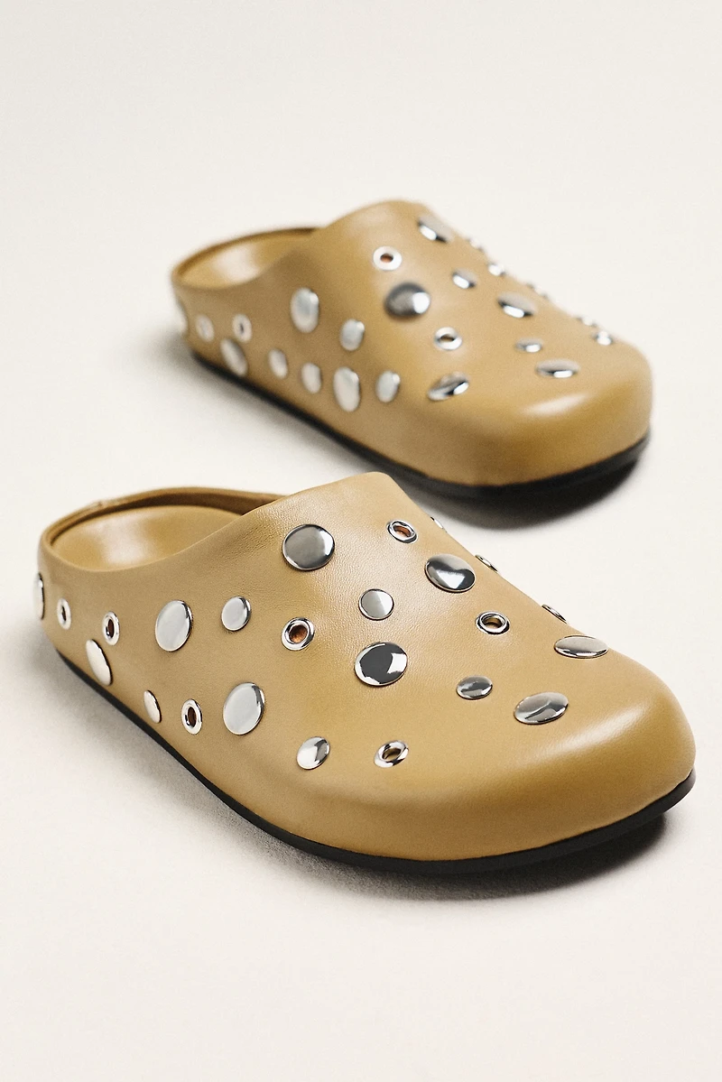 Lola Cruz Studded Clog Mules