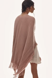 By Anthropologie Fringed Knit Wrap