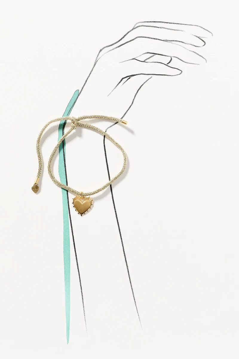 Hart Heart Charm Gold Lurex Bracelet