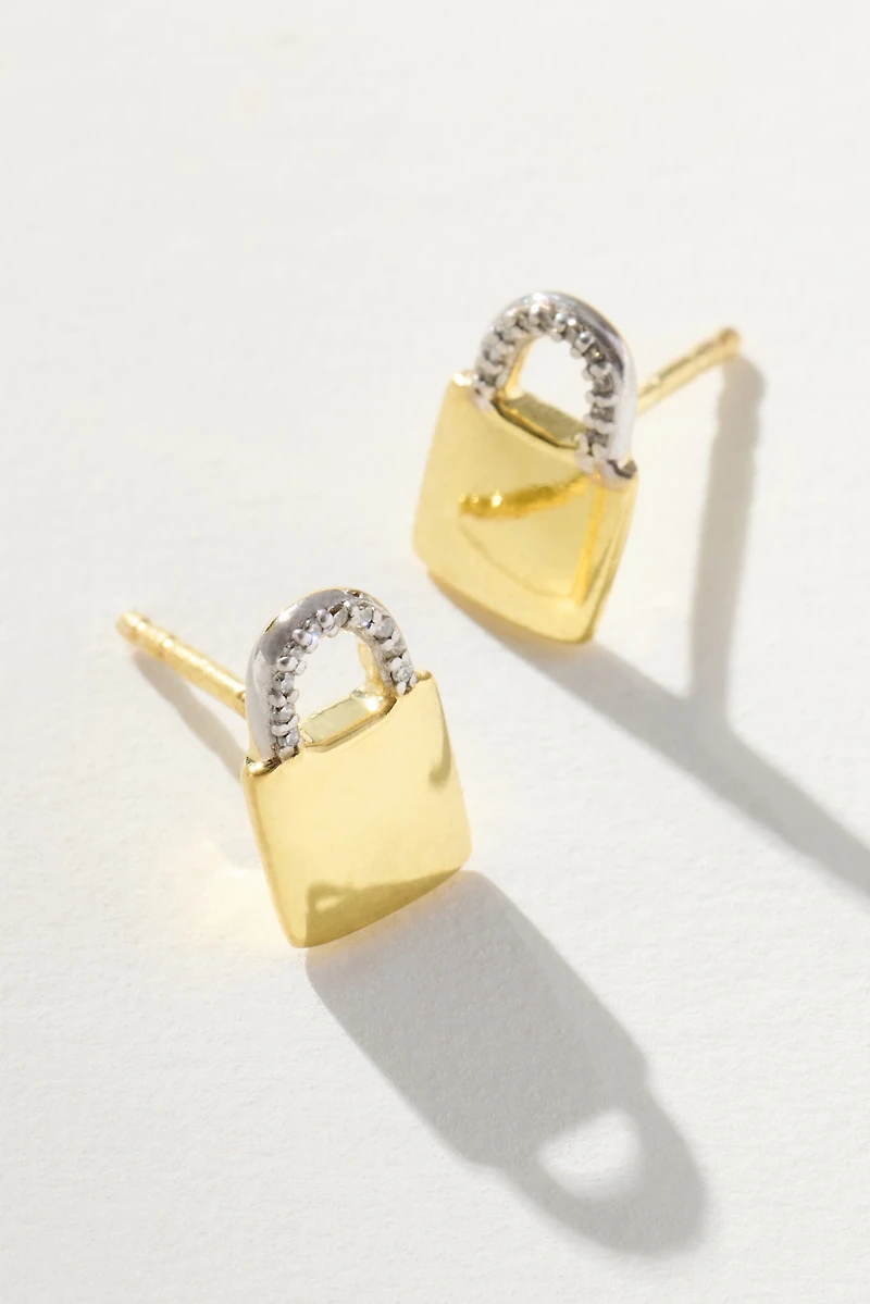 Pavé the Way Lock Your Superpower Stud Earrings