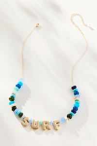 By Anthropologie Beaded Bubble-Letter Necklace