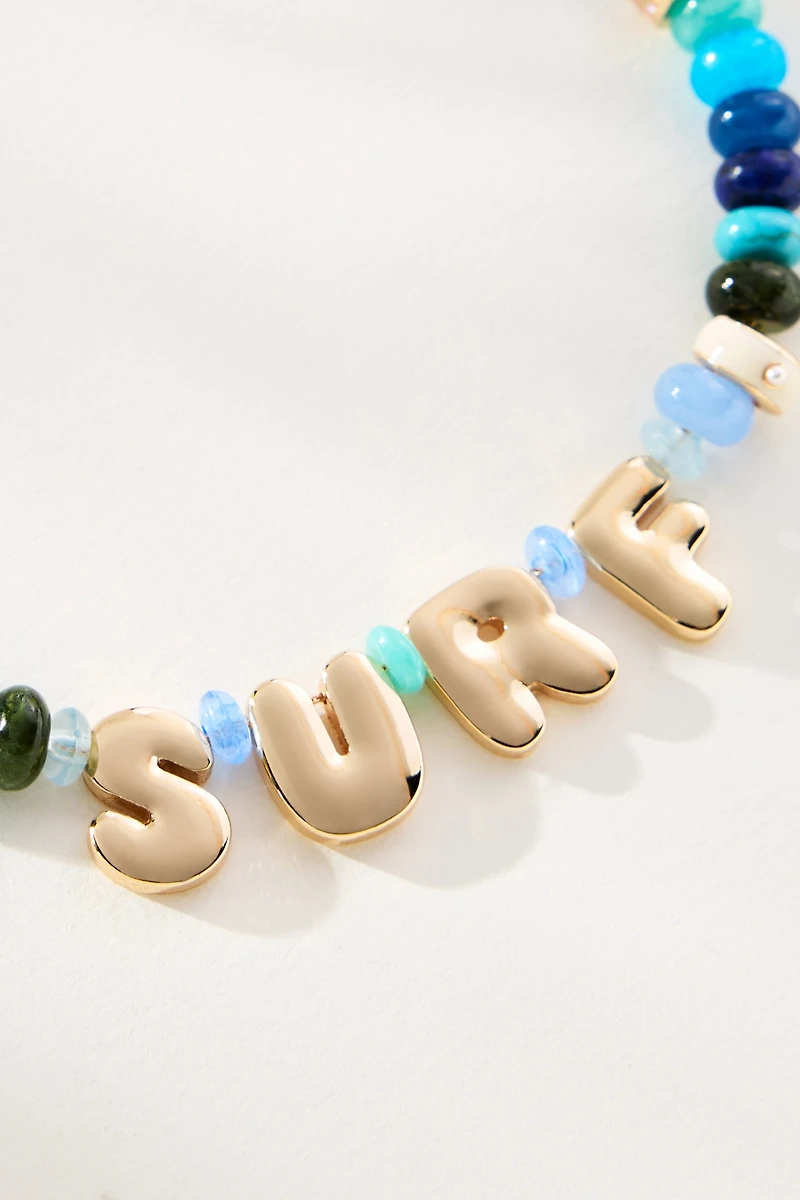 By Anthropologie Beaded Bubble-Letter Necklace