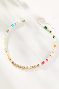 By Anthropologie Beaded Bubble-Letter Necklace