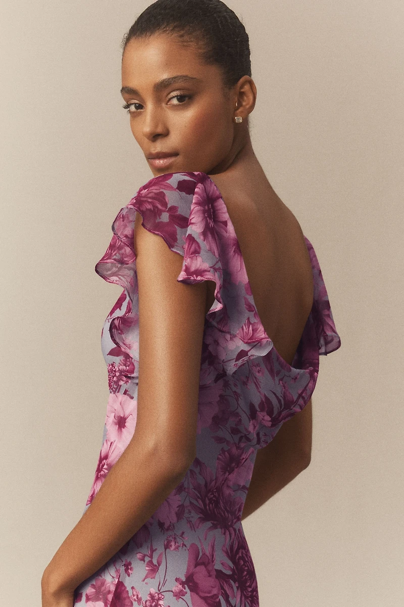 BHLDN Ruffle Chiffon Maxi Dress