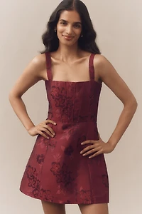 V. Chapman Kimmy Square-Neck A-Line Mini Dress