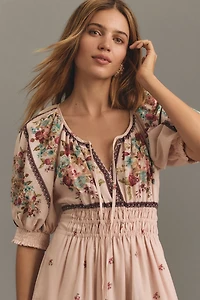 The Somerset Puff-Sleeve Maxi Dress