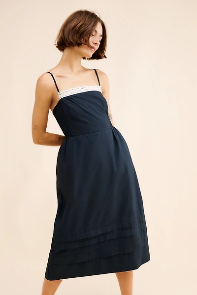 Sleeveless Poplin Midi Dress
