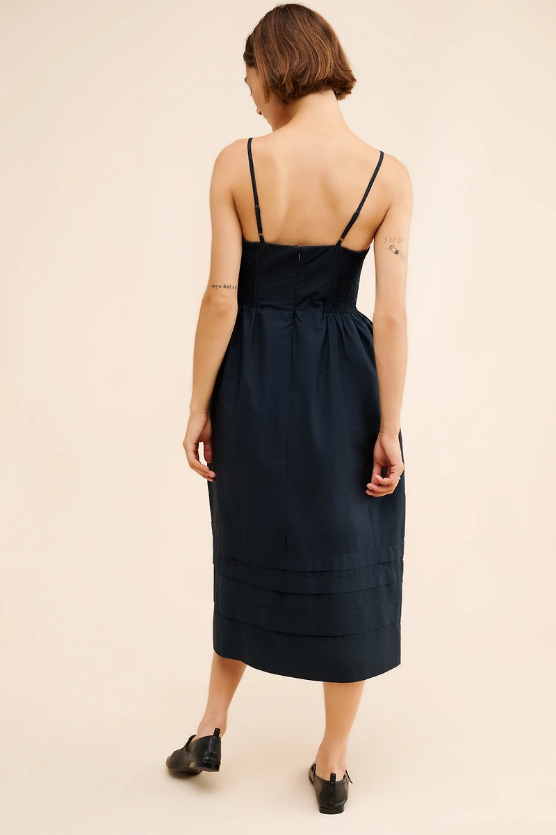 Sleeveless Poplin Midi Dress