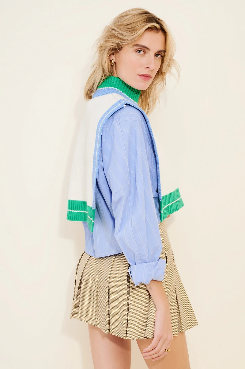 Flat White Colorblock Sweater Vest