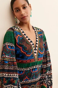 FARM Rio V-Neck Printed Tunic Dress