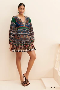 FARM Rio V-Neck Printed Tunic Dress