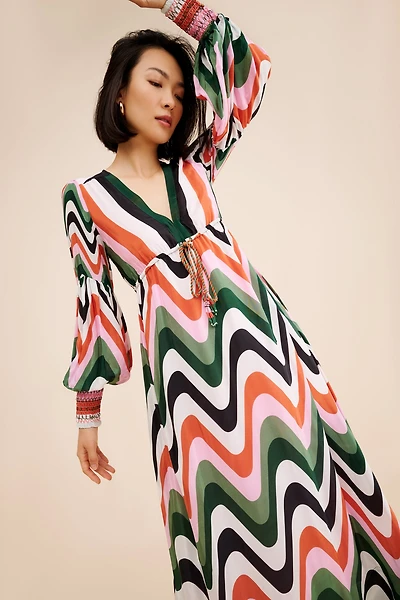 FARM Rio Wave Gradient Maxi Dress