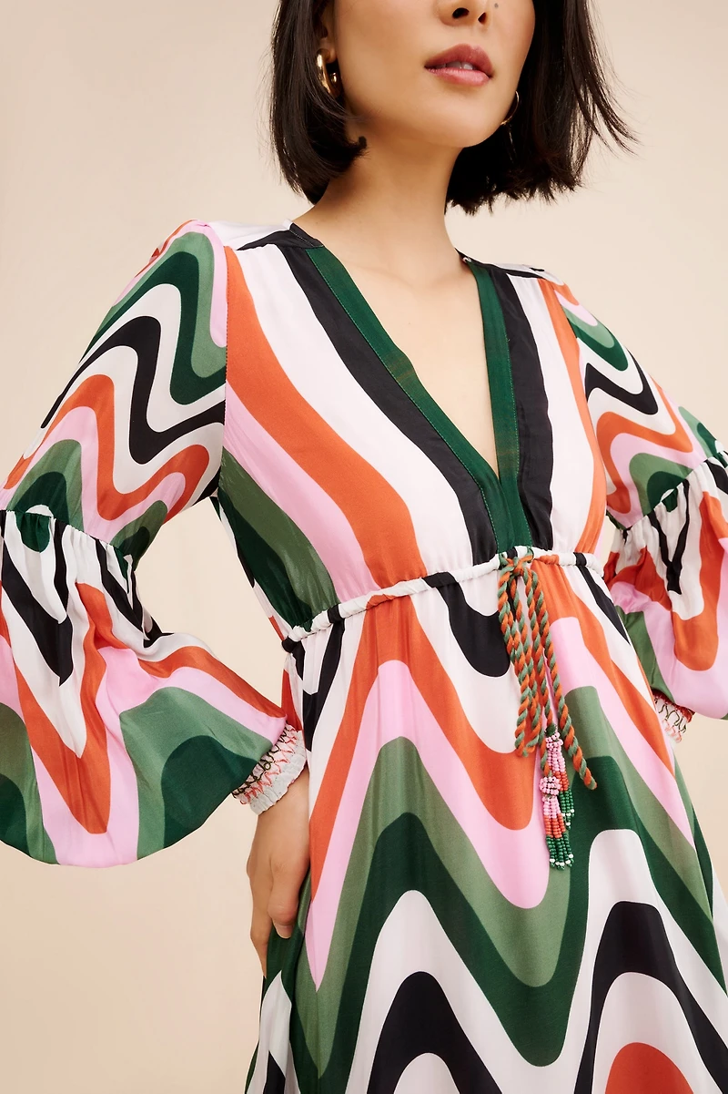 FARM Rio Wave Gradient Maxi Dress