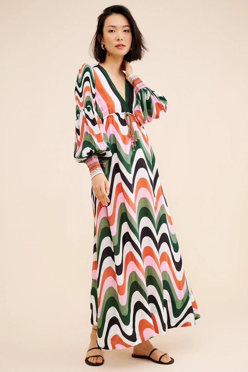 FARM Rio Wave Gradient Maxi Dress