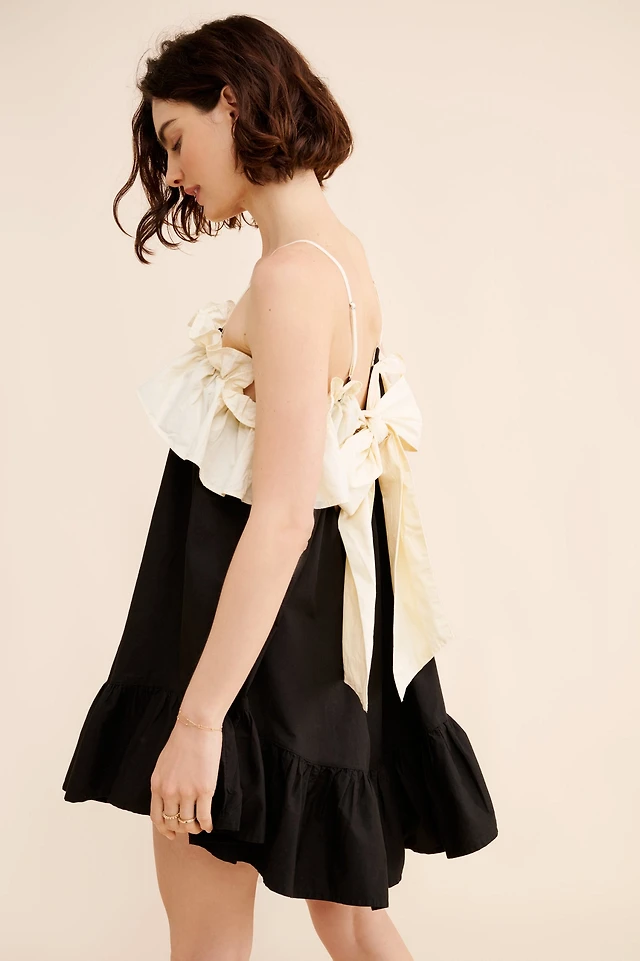 mare mare embroidered chiffon cape swing mini dress Mare Embroidered Chiffon Cape Swing Mini Dress
