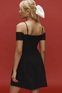 Maeve Bow Off-The-Shoulder Mini Dress