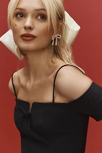 Maeve Bow Off-The-Shoulder Mini Dress