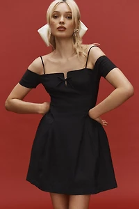 Maeve Bow Off-The-Shoulder Mini Dress