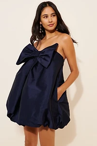BHLDN Livia Strapless Bow Tent Mini Dress