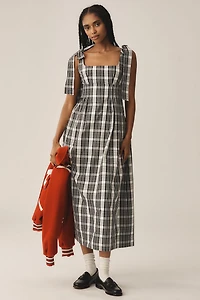 Maeve Square-Neck Tie-Strap Midi Dress