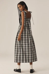 Maeve Square-Neck Tie-Strap Midi Dress