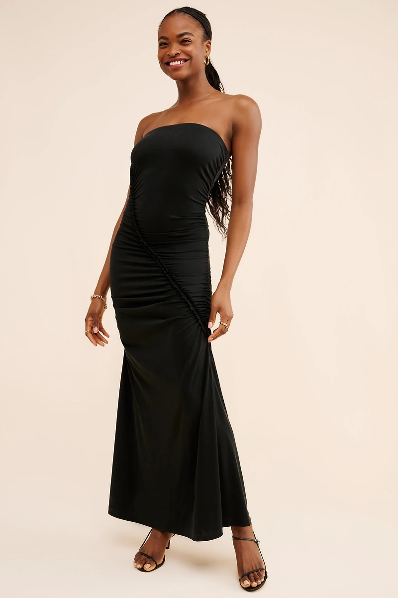 Sandwashed Strapless Maxi Dress