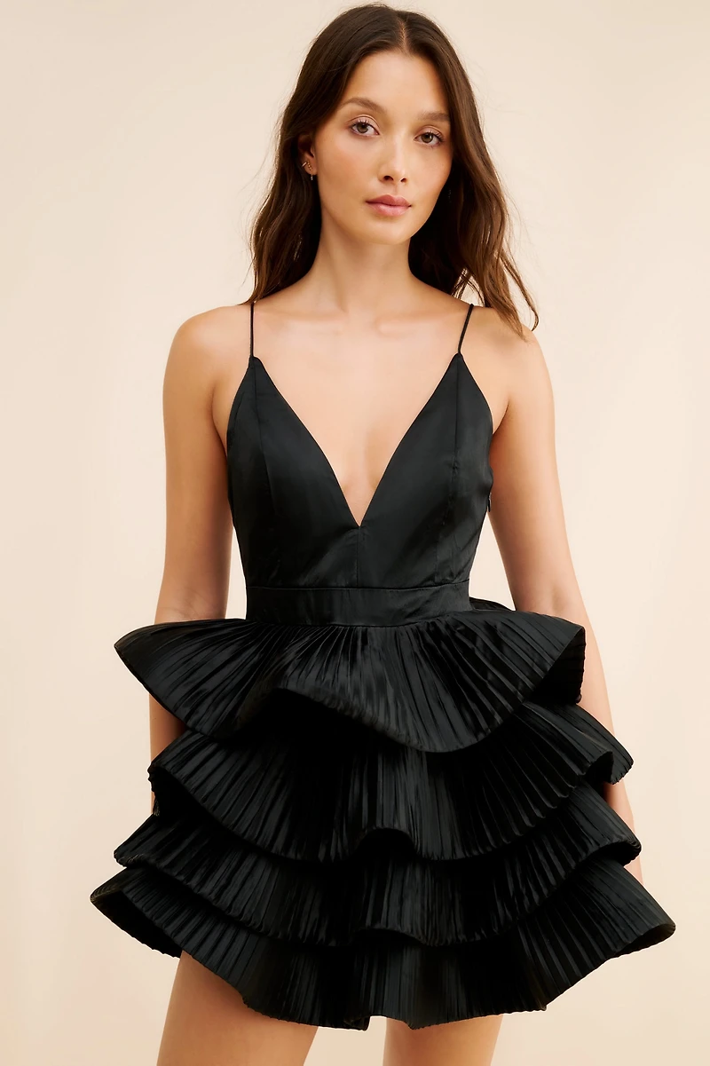 Maeve Sleeveless V-Neck Tiered Mini Dress
