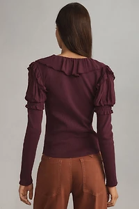 Long-Sleeve Ruffle Top