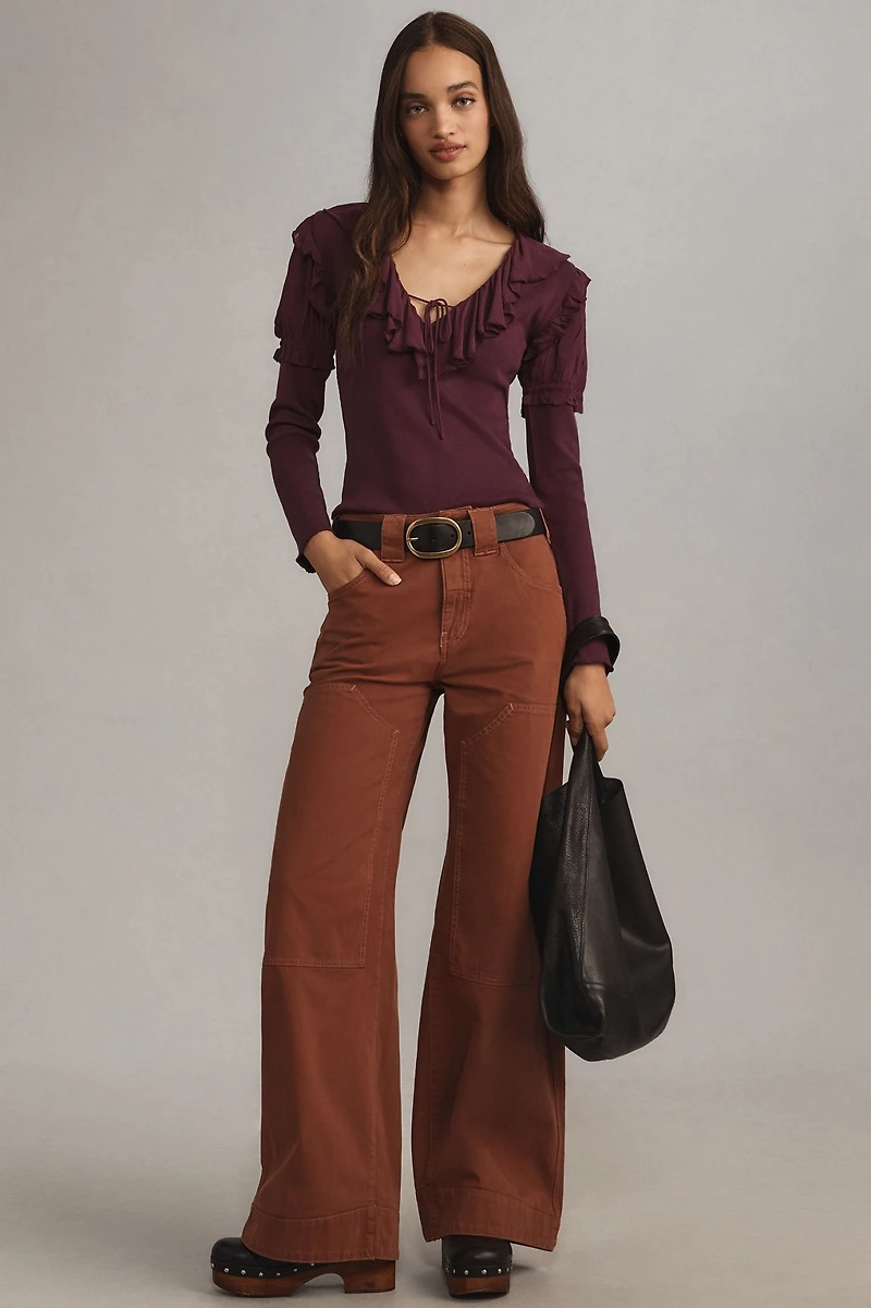 Long-Sleeve Ruffle Top