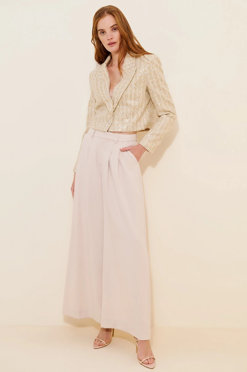 Line + Dot Pearl Crop Sequin Jacket