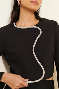 Line + Dot Tate Rhinestone Blazer