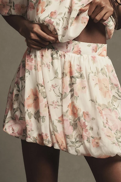 Floral Bubble Mini Skirt