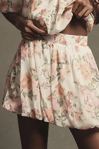 Floral Bubble Mini Skirt