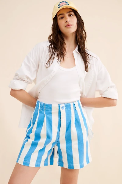 Maeve Parasol Stripe Dad Shorts
