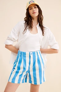 Maeve Parasol Stripe Dad Shorts