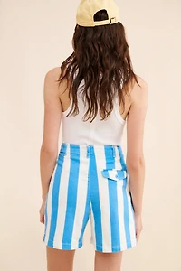 Maeve Parasol Stripe Dad Shorts