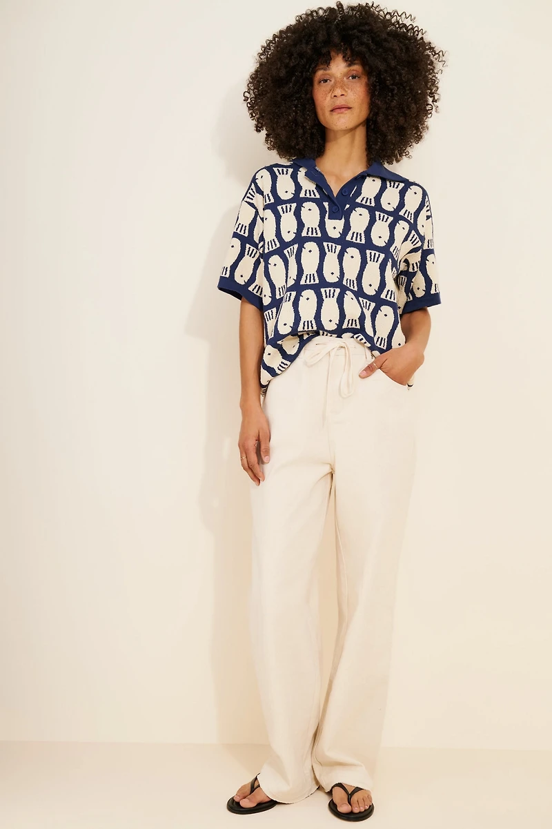 Line + Dot Jaden Drawstring Straight Leg Jeans